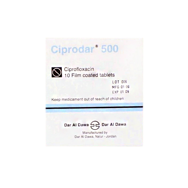 Ciprodar 500Mg 10 Tablet